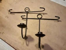 COPPIA PORTACANDELE CANDELABRI IN FERRO DA APPENDERE DIM.26X29 IN OTTIMO STATO