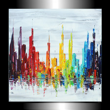 Quadro città skyline pittura