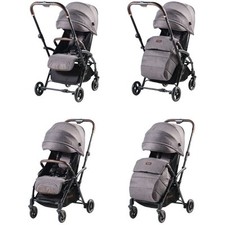 Mibb Passeggino Leggero Level Up Fronte Strada e Fronte Mamma Colore Grigio