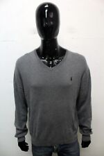 Ralph Lauren Maglione Uomo Taglia XL Maglietta Invernale Sweater Pullover Grigio