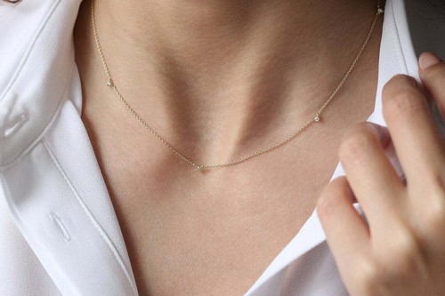 Collana con diamanti - collier, +