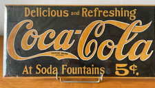 COCA COLA TARGA METALLO CARTEXPO EDITIONS  DELICIOUS AND REFRESCHING  CM 45X21,5