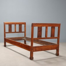 Letto Antico Impero Singolo Noce Ottone Italia XIX Secolo Originale