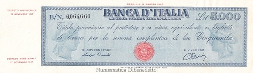 Repubblica 5000 lire titolo - -,