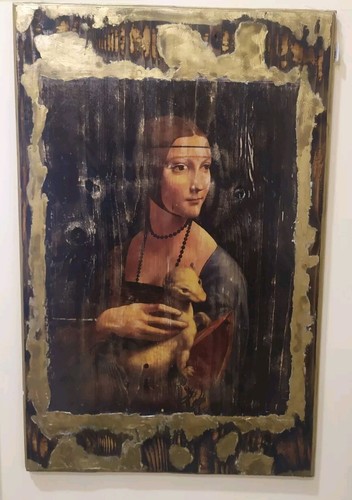 Quadro artigianale dama - dama, con