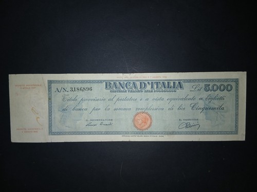 5000 lire titolo provvisorio - 5000,