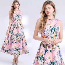 Abito Rosa Lungo Senza Maniche