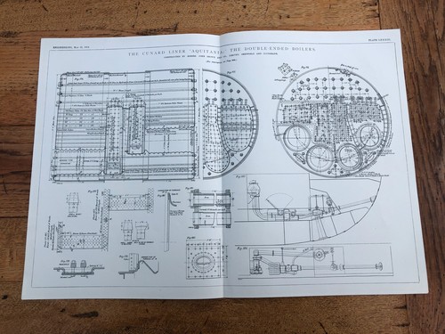 1914 large engineering print - ,