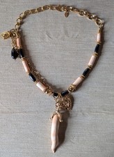 Alcozer Collana Vintage con Corno in Ceramica