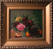 Quadro olio, natura morta con