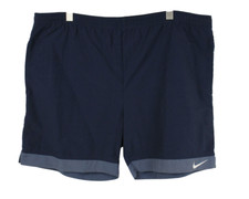 Nike Pantaloncini Uomo XL Sport Rete Foderato Elastico Cintura Tasche Logo Blu