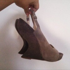 Sandali zeppa plateau beige pelle scamosciata camoscio CINTI camoscio scarpe San