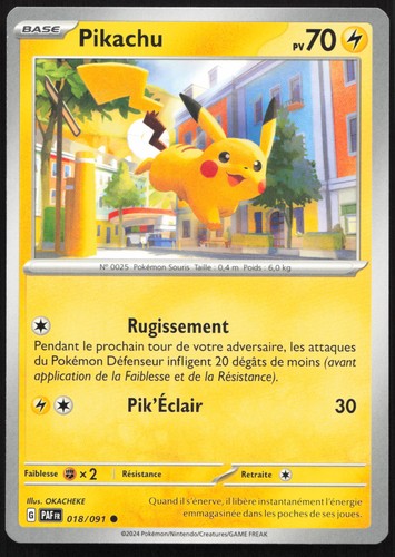 Carte pokémon pikachu 018 - carte,
