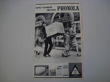 advertising Pubblicità 1963 TELEVISORE PHONOLA