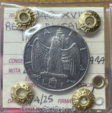 REGNO D' ITALIA 1 LIRA IMPERO 1940 XVIIII 4 barrette RARA sigillata BB/SPL