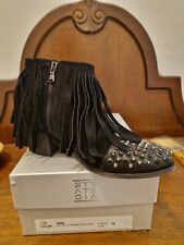 Strategia Texano Nero Pelle E Borchie  36