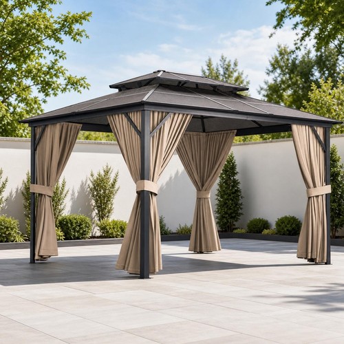 Hardtop outdoor gazebo - gazebo, 10x12ft