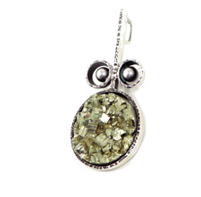 CIONDOLO DESIGN MODERNISTA ° ciondolo argento pirite ° MASCHERA STILE SCANDINAVO