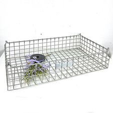 Cesto industriale antico in filo metallico Cestino Anni '70 per stoccaggio