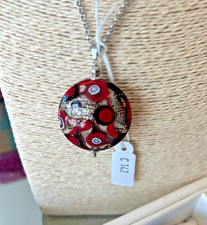 Collana Gioiello Murano Originale Murrine Rosse & Argento Certificato & Scatola