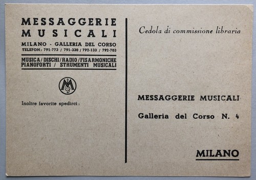 Cartolina pubblicitaria - cartolina,