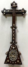 ANTIQUE WOODEN CRUCIFIX INLAID