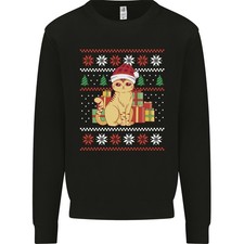 Un Carino Gatto Di Natale Con
