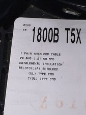 Belden 1800B 2 conduttori 24 GA AES/EBU cavo audio digitale 2C 24AWG nero 25 piedi