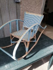 Sedia A Dondolo In Rattan Per Bambini Antica 