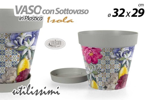 Vaso giardino con sottovaso - da,