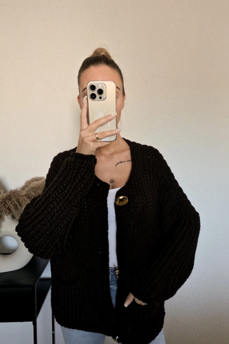 Cardigan marrone bottoni - cardigan, marrone/bottoni