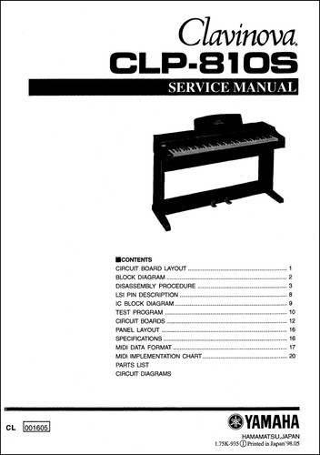 Yamaha clp 810s - clp-810s, service