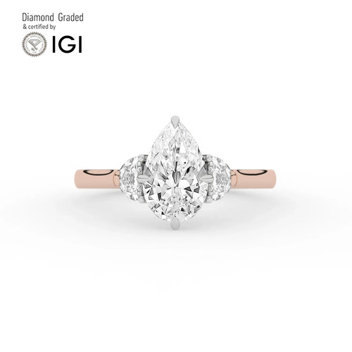 Pear diamond trilogy - diamond, ring