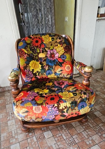 Poltrona vintage legno - poltrona,