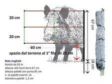 RETE ELETTRIFICATA PER RECINTI ELETTRICI PROTEZIONE CINGHIALI ANIMALI SELVATICI