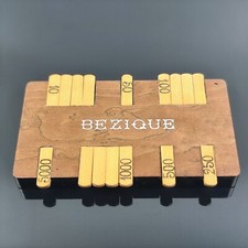 Segnapunti per il gioco di carte BAZZICA "Bezique"  Vintage Retrò in LEGNO Raro