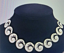 Margot De Taxco Messico, set collana e orecchini modernisti in argento sterling smaltato