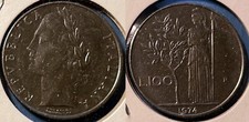 Italy 1974 100 Lire KM-96.1