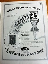  ANNI 20  PUBBLICITA' ADVERTISING  LA VOCE DEL PADRONE GRAMMOFONO