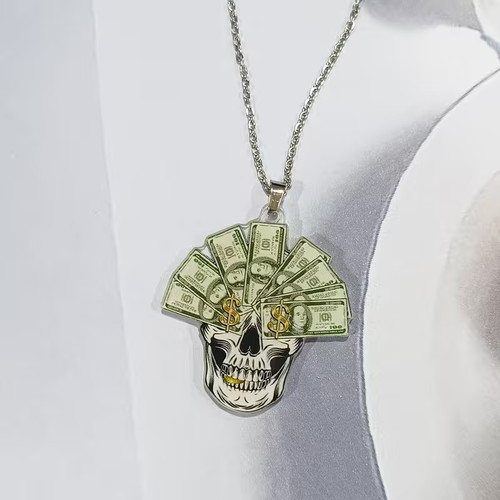 Collana money skull - money,