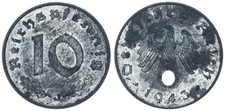 Terzo Reich 10 Pfennig 1943 J