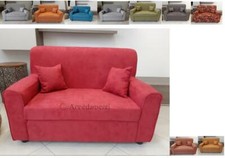 divano 2 posti imbottito in tessuto con 2 cuscini divani LUX salotto vari colori