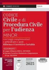 Codice Civile e di Procedura Civile per l'udienza - Minor - con Leggi complement