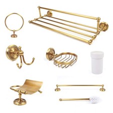 7X Kit Accessori Bagno Oro