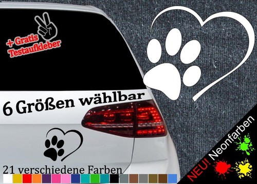 Adesivo cuore con zampa - , cane