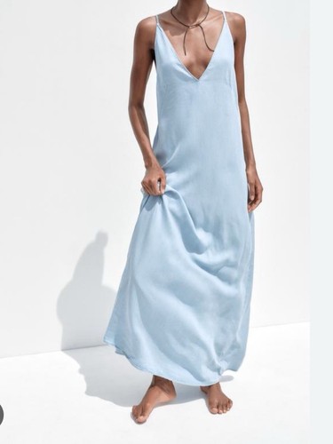 Zara abito midi denim leggero - zara,