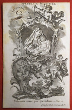 SANTINO INCISIONE ACQUAFORTE 1700 LITANIE LAURETANE SPECULUM JUSTITIAE klauber
