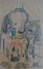 A.MANTICA Corrente In Piazzale Susa i vecchi mobili di Senago opera STORICA 1946