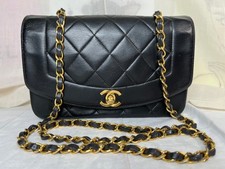 Borsa a tracolla CHANEL Diana Matelassé catena pelle di agnello vintage...