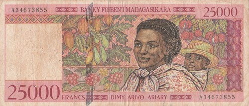 Madagascar banconota 000 - madagascar, 25.000